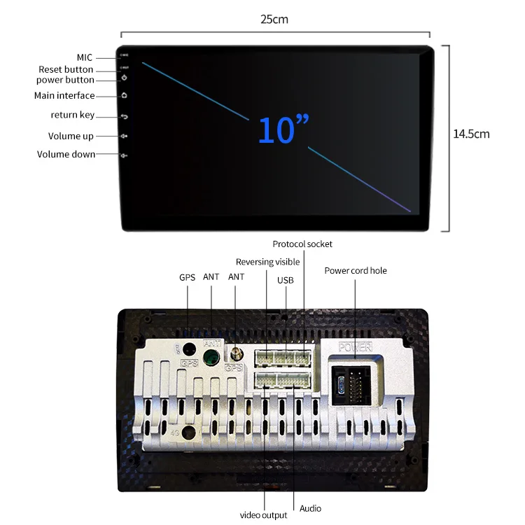 DW 4754 10 Inch AHD Double Din Screen Android Car Wifi Radio Carplay Dsp Gps Navigation Android Player Car Stereo System