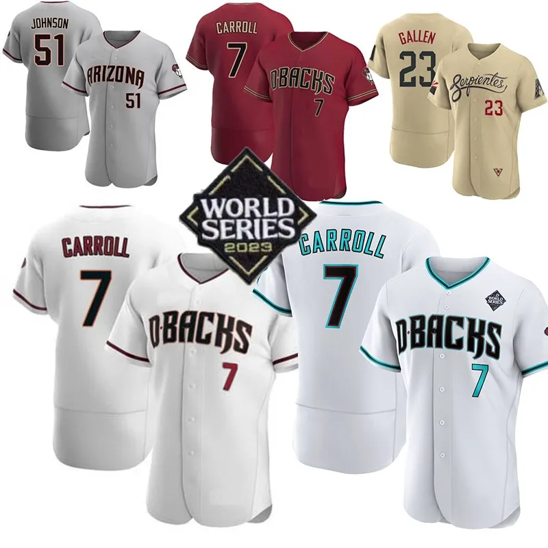 Бейсбольная майка Arizona Diamondbacks 7 Corbin Carroll 23 Zac Gallen City Ketel Marte Randy Johnson Luis Gonzalez бейсбольная