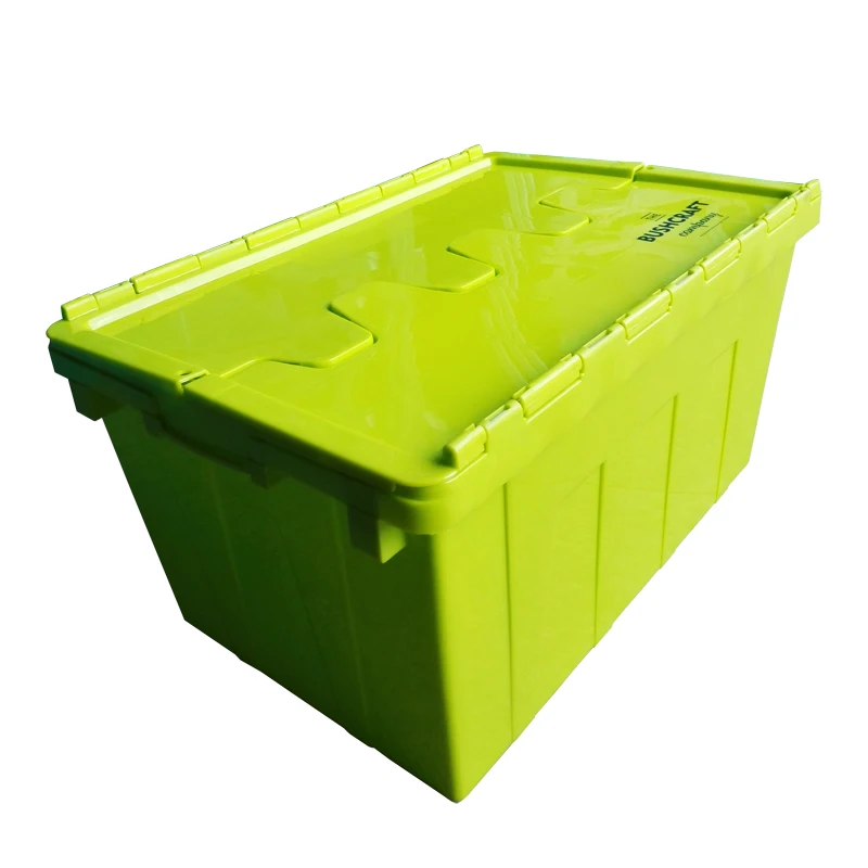 70L Large Plastic Foldable Lid Plastic stack and nest crates