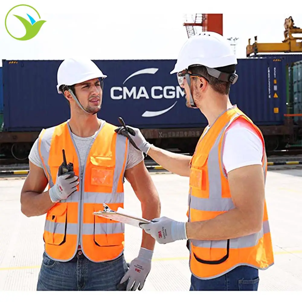 
Airport High Visibility Reflective Safety Vest Custom American Style Class 2 Rv009 100% Cotton 