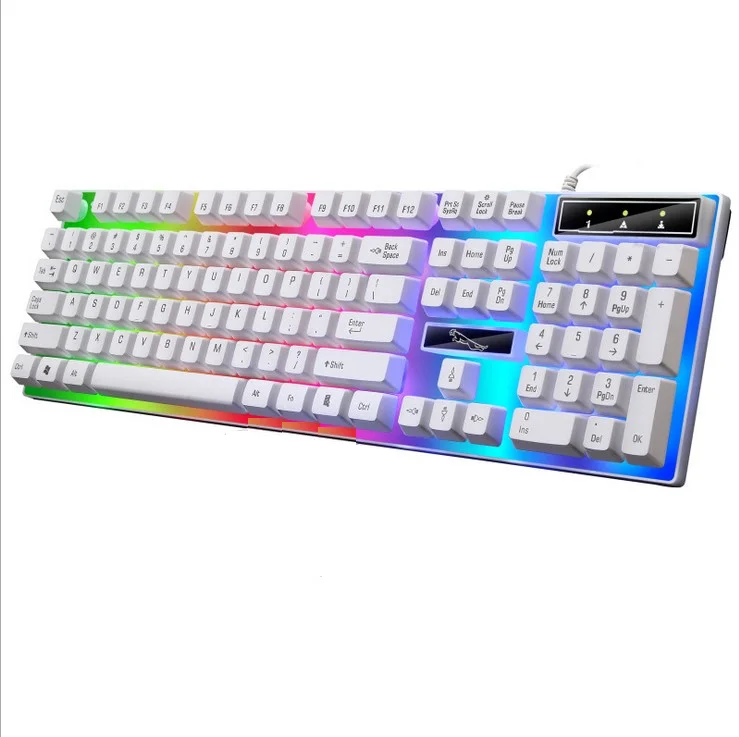 2021 lower Factory Price g21 LED light Gaming Mechanical feel 4d mouse keyboard and Mouse Combos keyboards