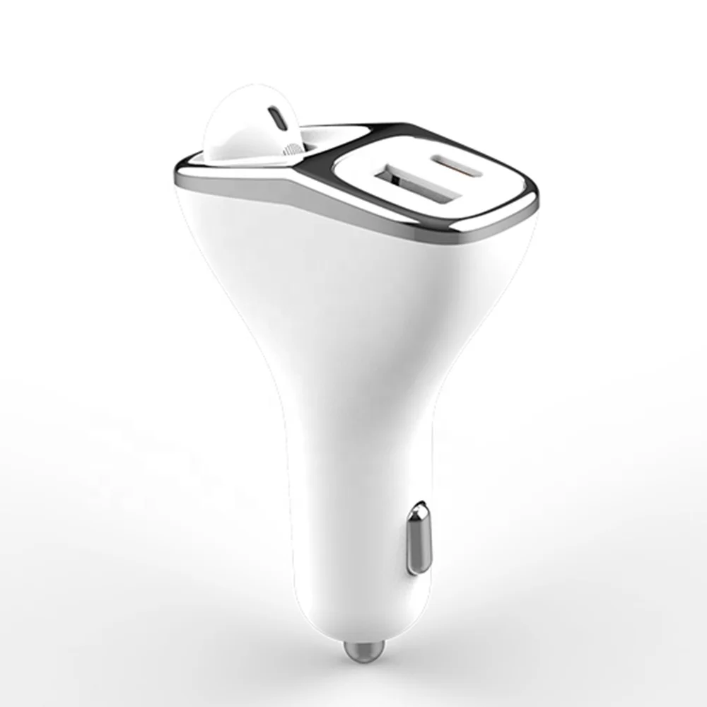 
Top Quality PD 18W Car Using Wireless Car charger Headset earphone 2 in 1 usb car charger earphone 