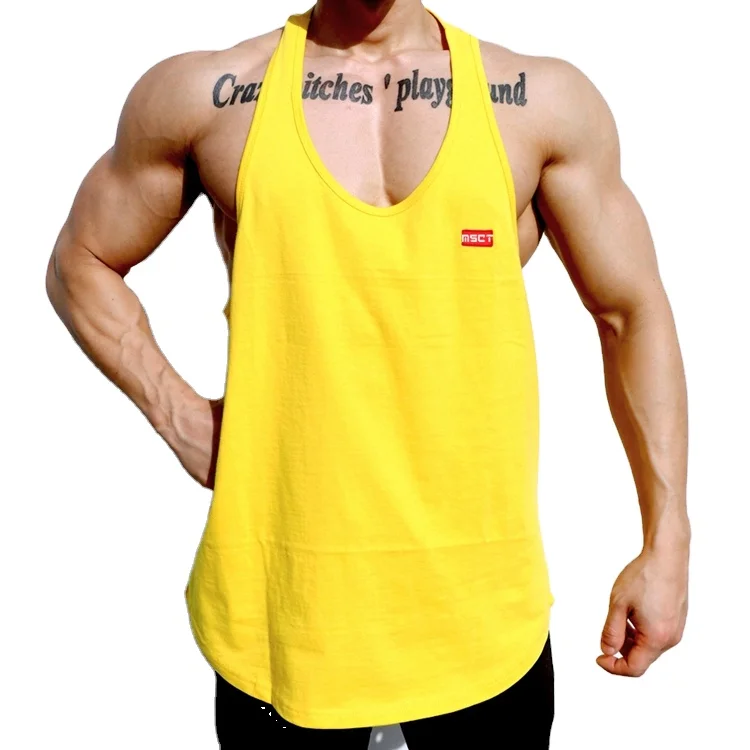 Быстросохнущие мужские майки большого размера с открытой спиной для бодибилдинга и фитнеса из хлопка с сублимационной печатью