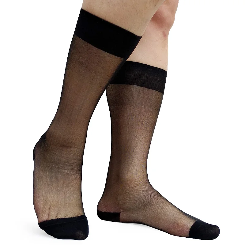 High Quality Socks Supplier Summer Business Work Dress Black Silk Sheer Thin Nylon Sheer