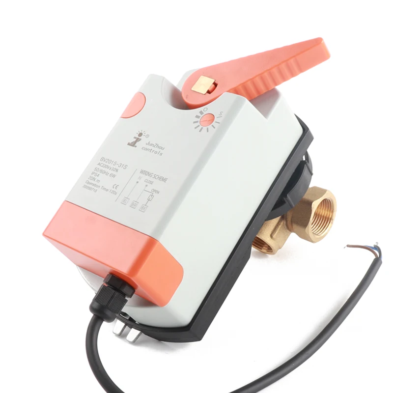 AC24V AC220V большим вращающим моментом Электрический привод оснащен DN20 3/4 дюйма трехходовой шаровой кран