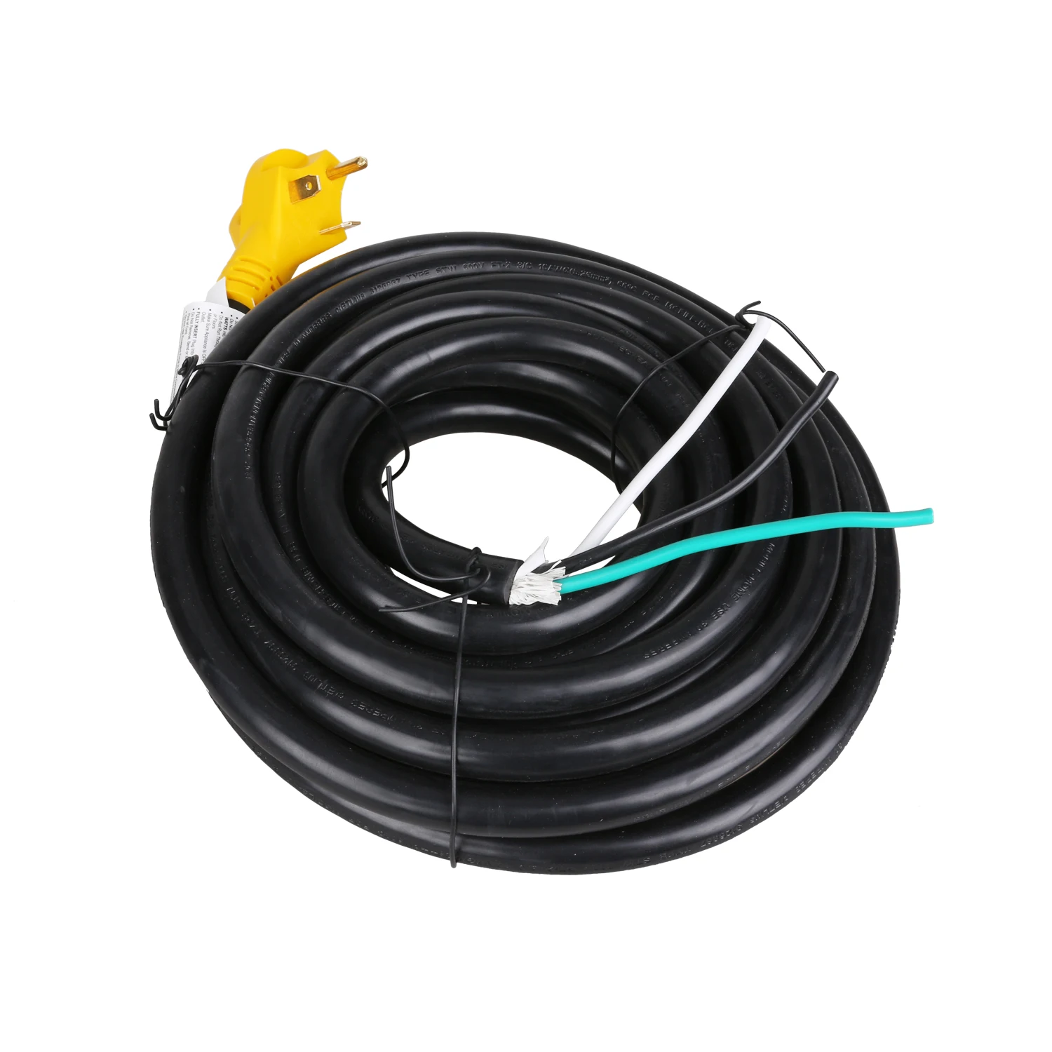 25 FT RV Power Extension Cord 30Amp With Loose End RV Polarity Indicator and Grip Handle 125V 3750W ETL Listed