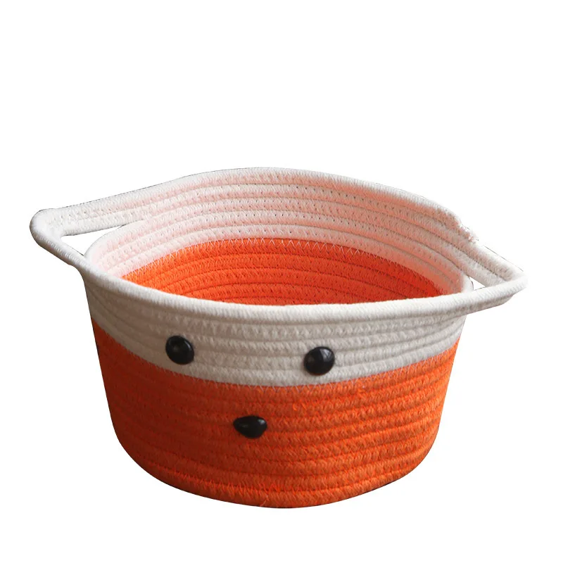 Wholesale Bedroom Dirty Clothes Basket Cotton Rope Storage Basket  Animal designs