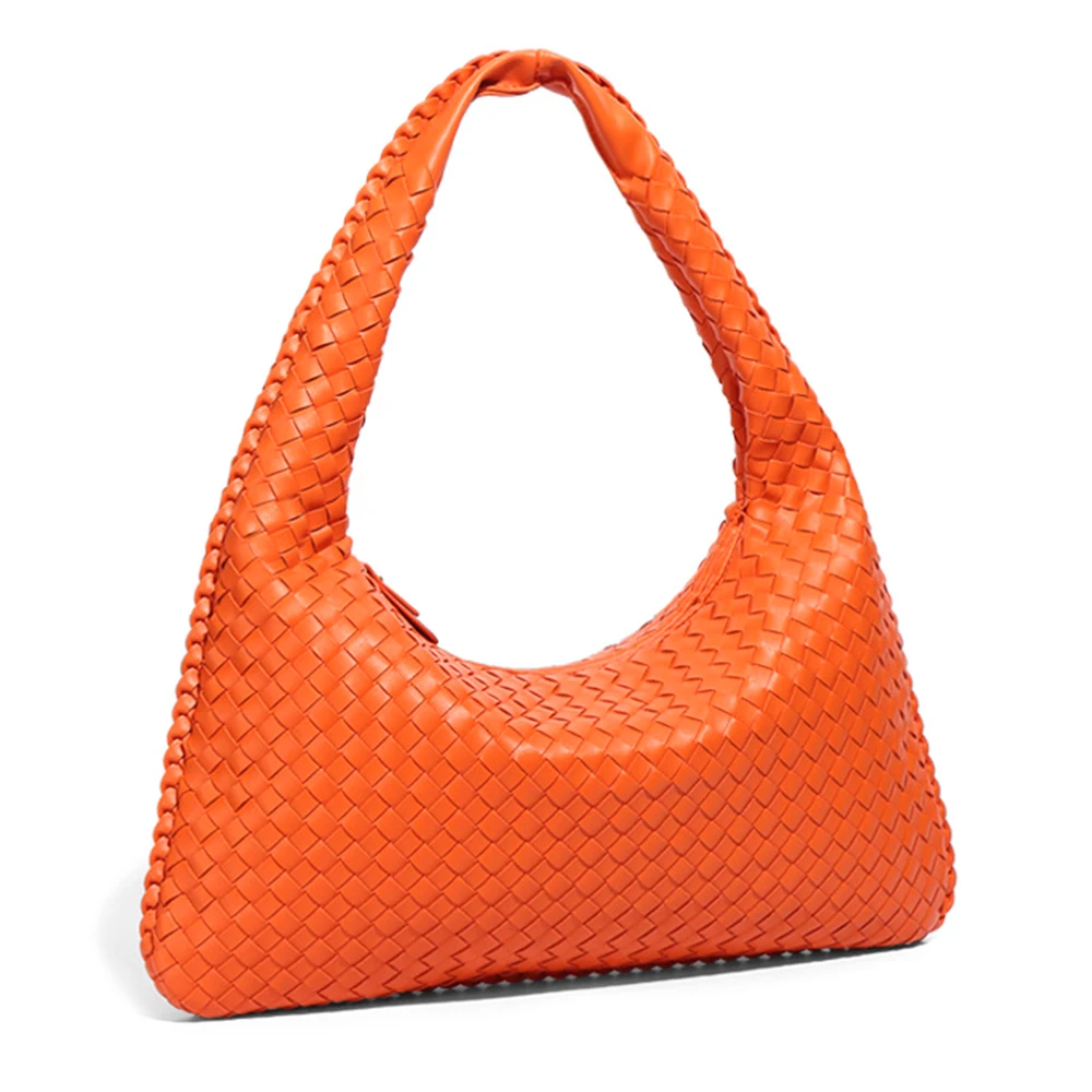 Private Label New Arrival Ladies Hand Woven Vegan Leather Handbags for Women Luxury Underarm Bags