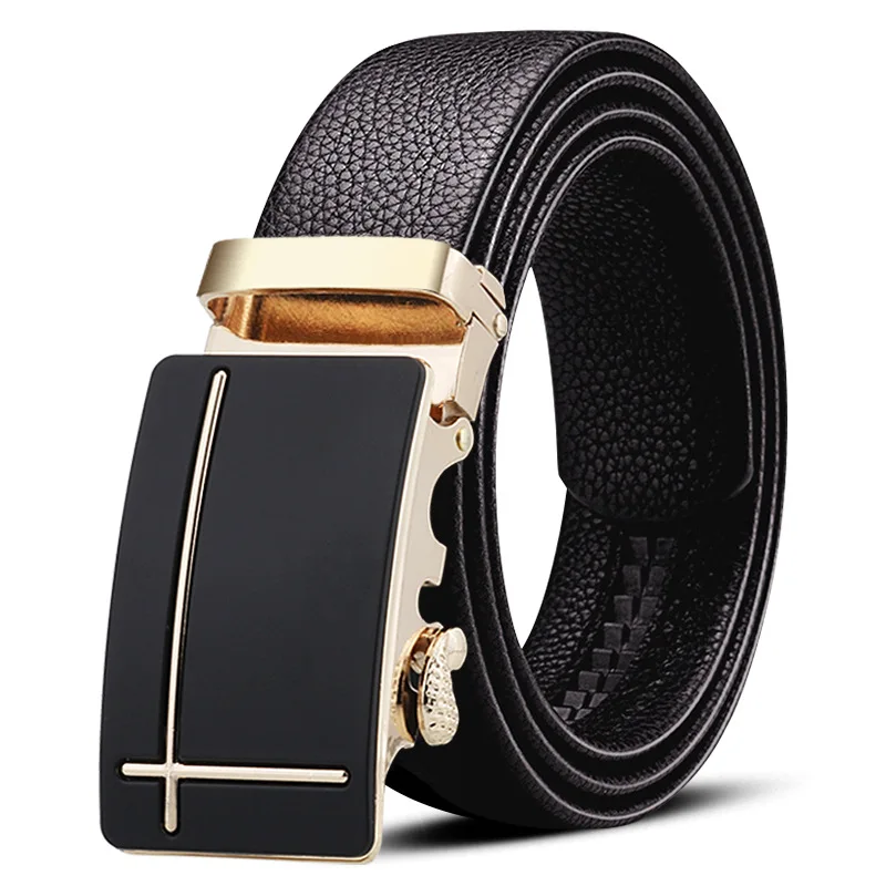 Manufacturer Custom Cheap Gold Buckles Leather Belts Mens 100% Genuine Leather