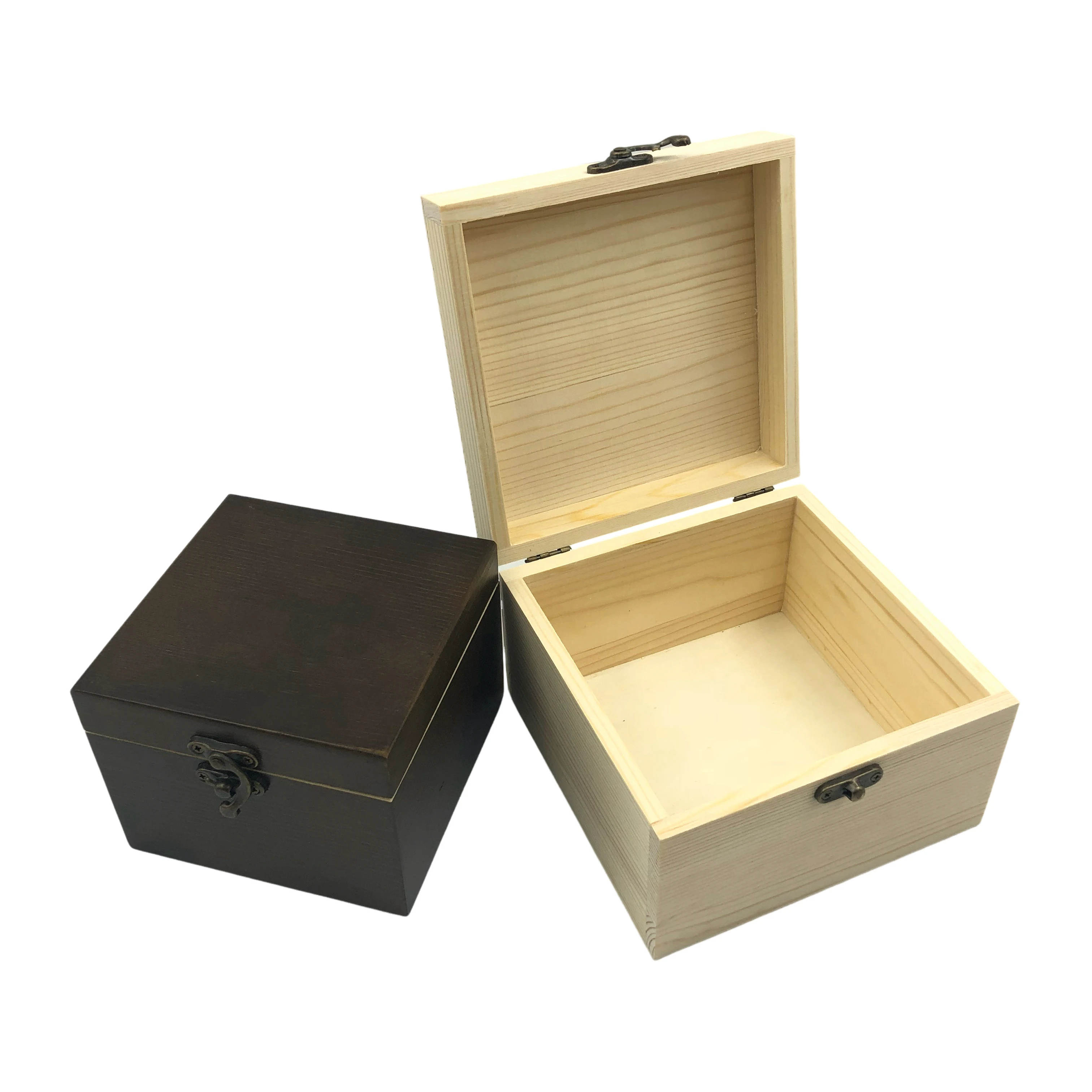 Custom Cheap Painted Gift Coffee Cup Storage Pine Wooden Tea Bag Packaging Box