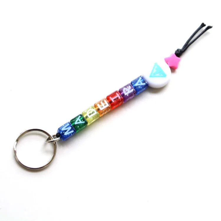 Wholesale custom logo Madeira souvenir city name DIY acrylic letters cube keychain