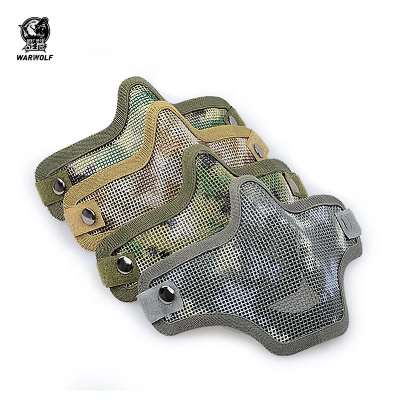 Single belt carbon steel half face military tactical combat customized paintball masks for sale