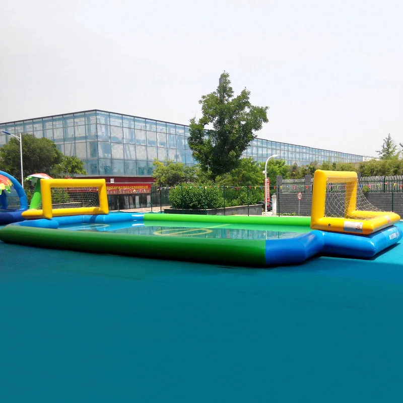 
OEM inflatable water soccer field football slippery field water game inflatable football soap field inflatable slide curve 