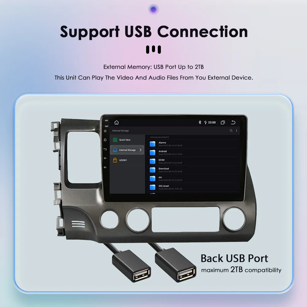 For Honda Civic 2005-2012 Wireless Carplay Ai Box Carplay Android Box Car Player DVD with 1024*600 HD Screen