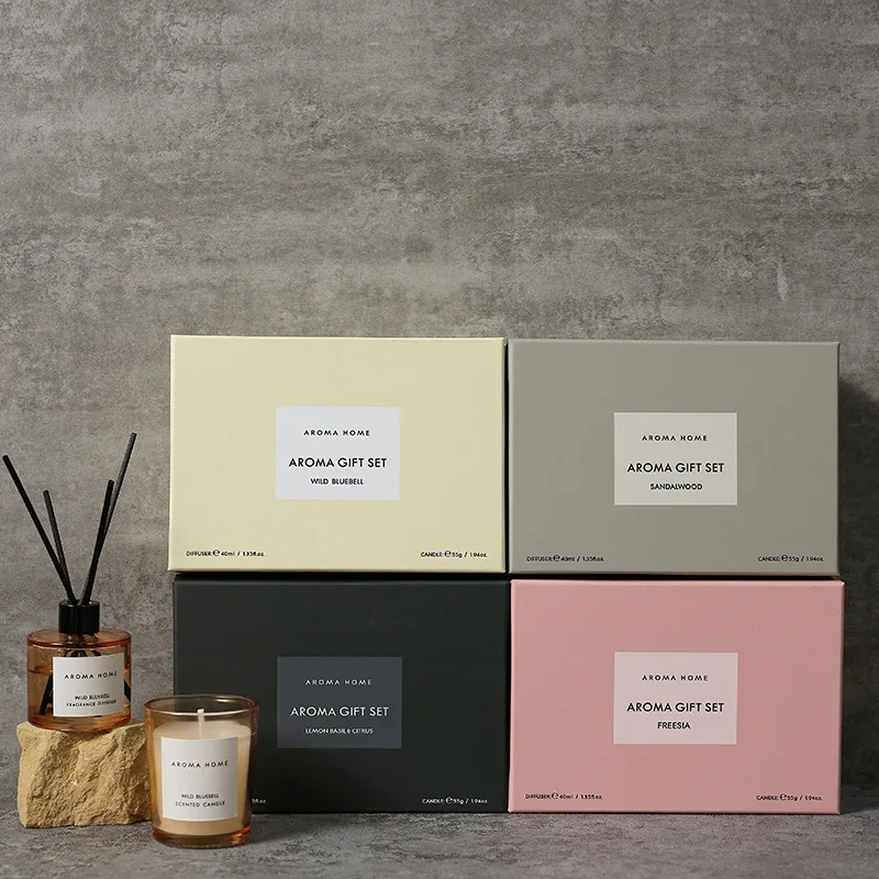 Customizable Luxury Aromatherapy Scented Candle Gift Set Home for Serene Gift Box Packaging Chinese New Year Gift Box Pillar
