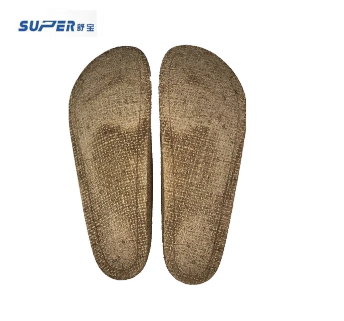 Real cork cow leather orthotic midsole for sandals and slippers