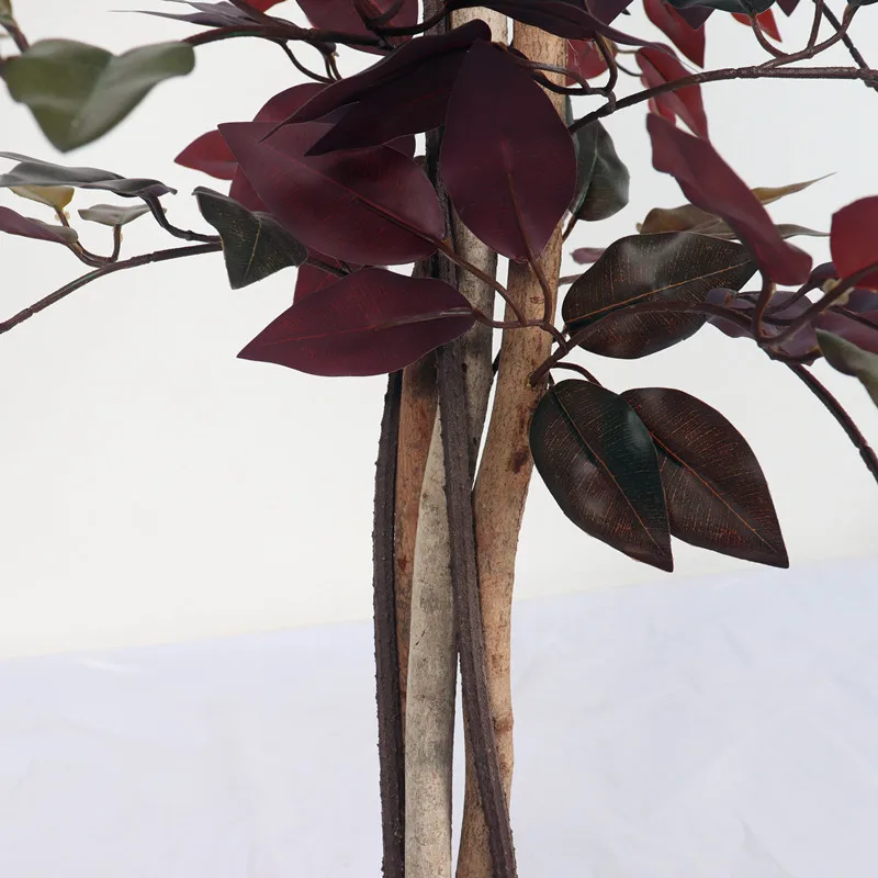 Ins style decorative cheap artificial ficus plant red banyan tree
