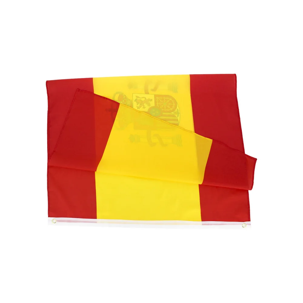 Factory Printed Polyester Campaign Cheap Outdoor Flying Red Yellow National Spanish Flag
