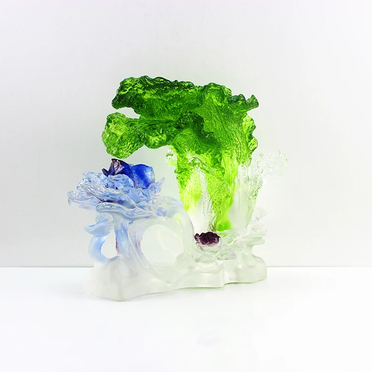 Wholesale Chinese Style Lucky Jade Cabbage Model And Fortune Cabbage Statues For Sale