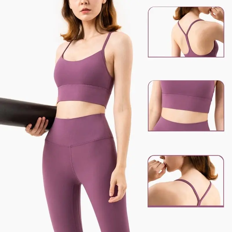 Y Back Fitness Top Yoga Gym Bra Custom Fitness Women Push up Longline Crop Tank Top Vest Running Padded Fitness Yoga Sports bra