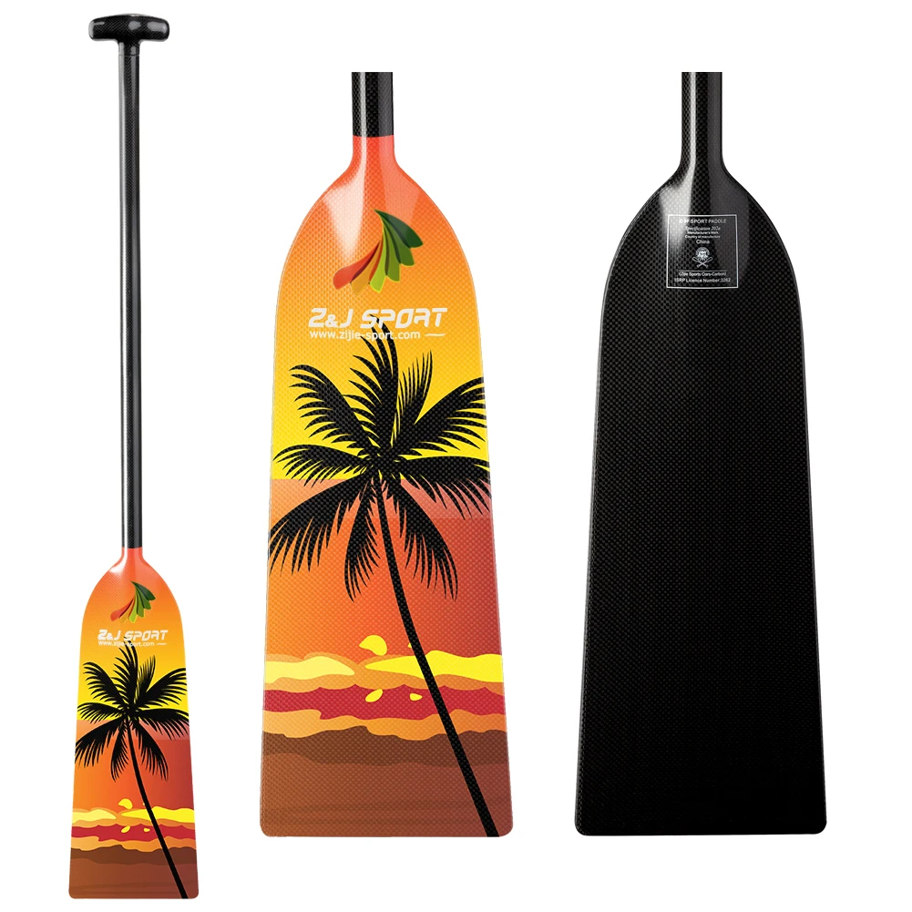 2021 ZJ SPORT Best Selling  IDBF Approved Carbon Dragon Boat Paddle With New Graphics on the Blade OPDP