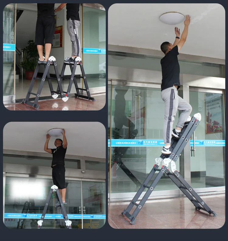 adjustable ladder work platform  aluminium 8 steps frp insulation ladder mult purpose ladder joint