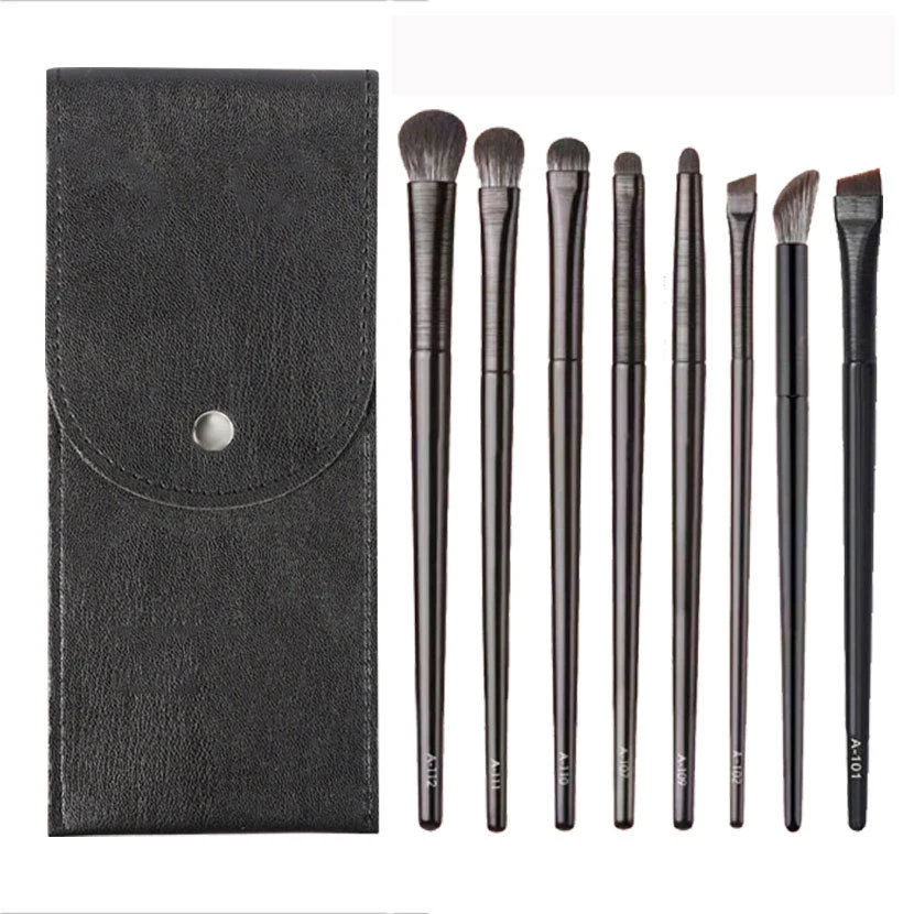 FEIYAN 8pcs Custom Logo Eye Brush Eyeshadow Private Label Eyeliner Eyebrow Brush Fluffy Blending Eyeshadow Brushes Set With Case
