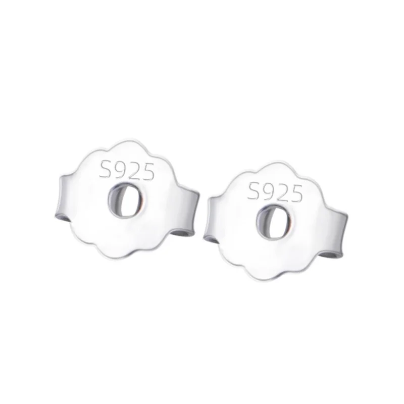 925 Sterling Silver Butterfly Ear Plug 4mm Ear Back Stud Ear Cap and Earring Protection Accessories