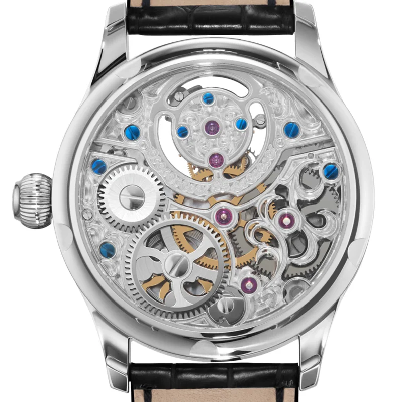 Latest Italian cow leather strap power show tourbillon men mechanical watch