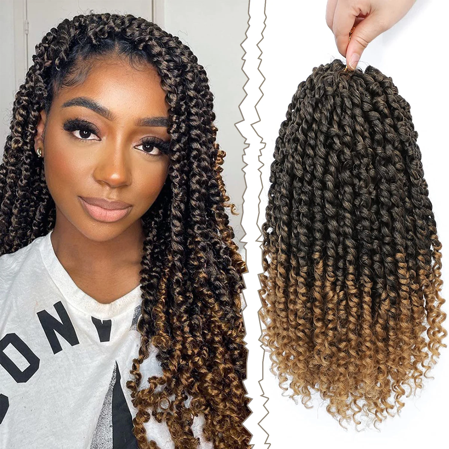 Passion Twist Crochet Braiding Hair Pre Looped Passion Twist Braiding 10 Inch Short Passion Twists Crochet Hair Extensions