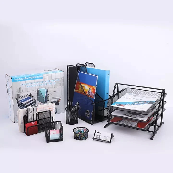 Office Mesh Desk Organizer with 3 layer Document Desk Organizer
