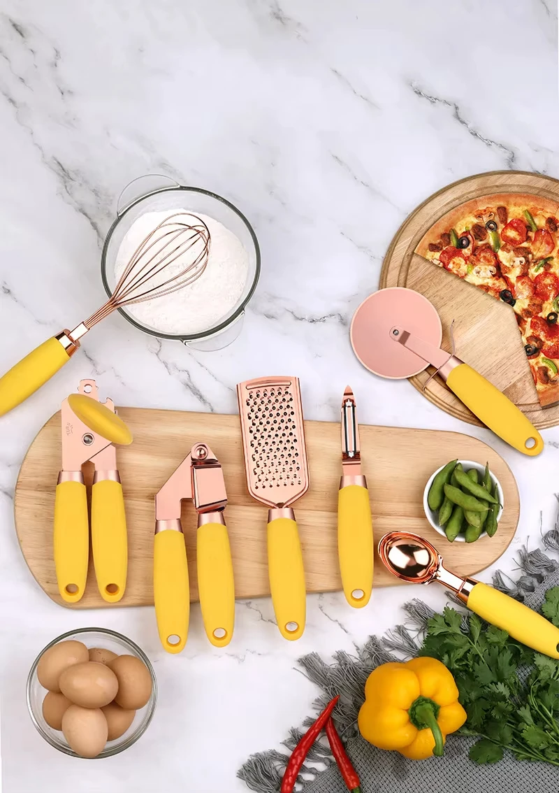 Kitchen Tools Set 7 Stainless steel can opener Pizza knife egg beater Melon grater Baking tools