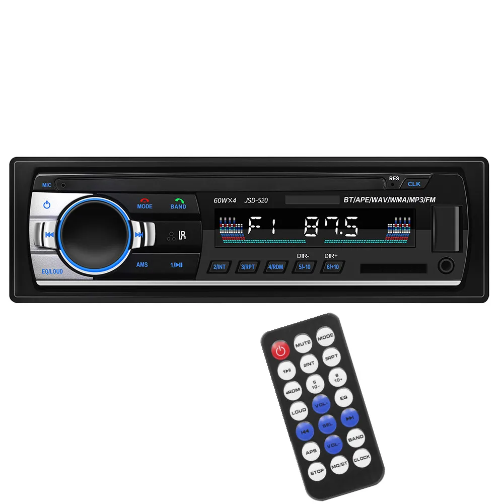 Hot Selling Product Car Radio Mp3 Player With Blueteeth Audio Fm Radio Short&thick Radio Car Mp3 Player For Jsd-520
