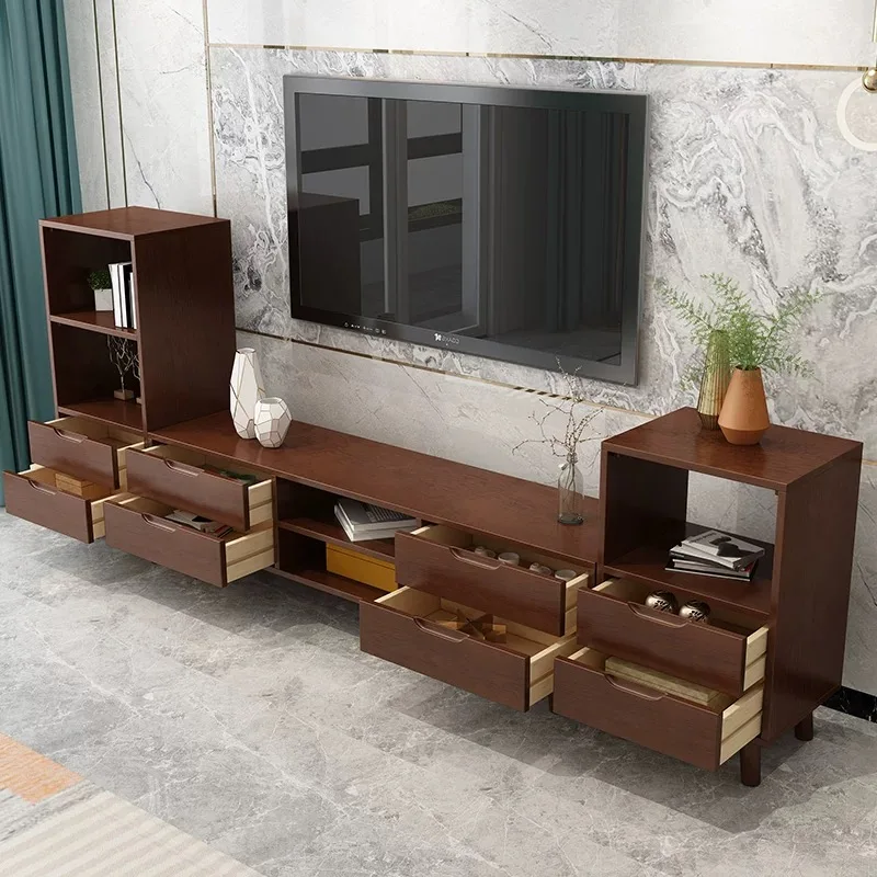 Simple style living room furniture large size factory wholesale cheap TV cabinet storage cabinet with solid wood legs TV stand