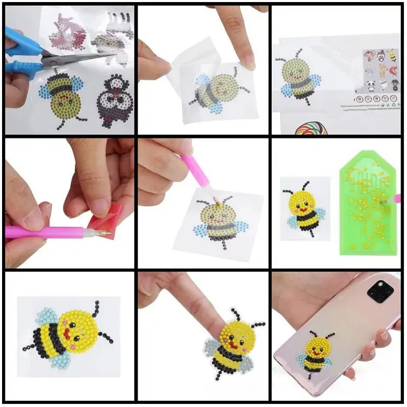 3d diy Детская алмазная живопись, полная картина, детский ручной рисунок, алмазная вышивка, наклейки