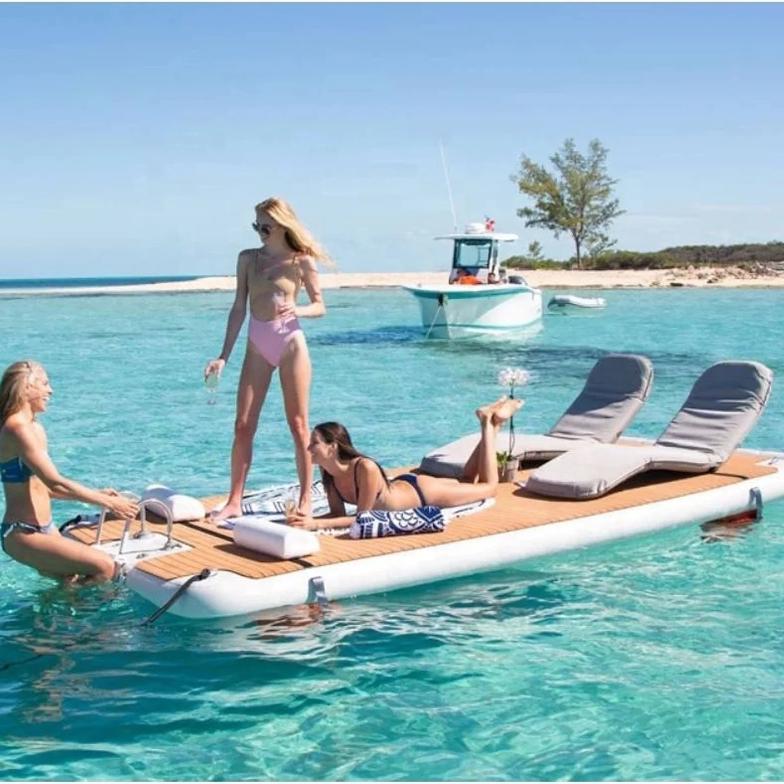 Portable Inflatable Non-slip Floating Dock Camping Platform