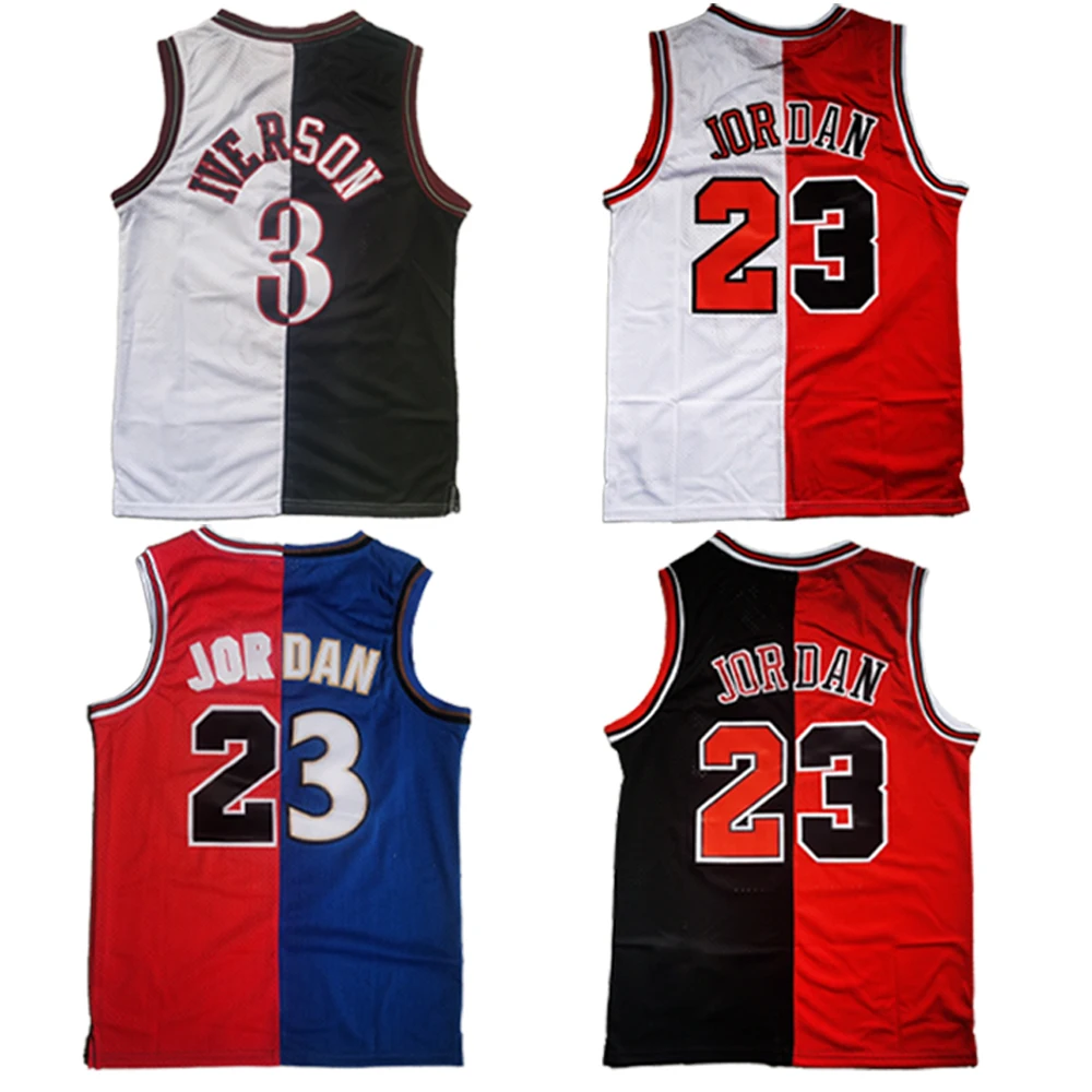 2024 Best Selling American Basketball Jersey US Size S-XXL Breathable New Design Double Spell Embroidery Retro Basketball Jersey