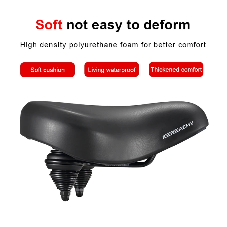 KEREACHY high quality Vacuum Saddle Mountain Bike Spring Seat Wide Seat Casual Bicycle Saddle Big Ass Cushion