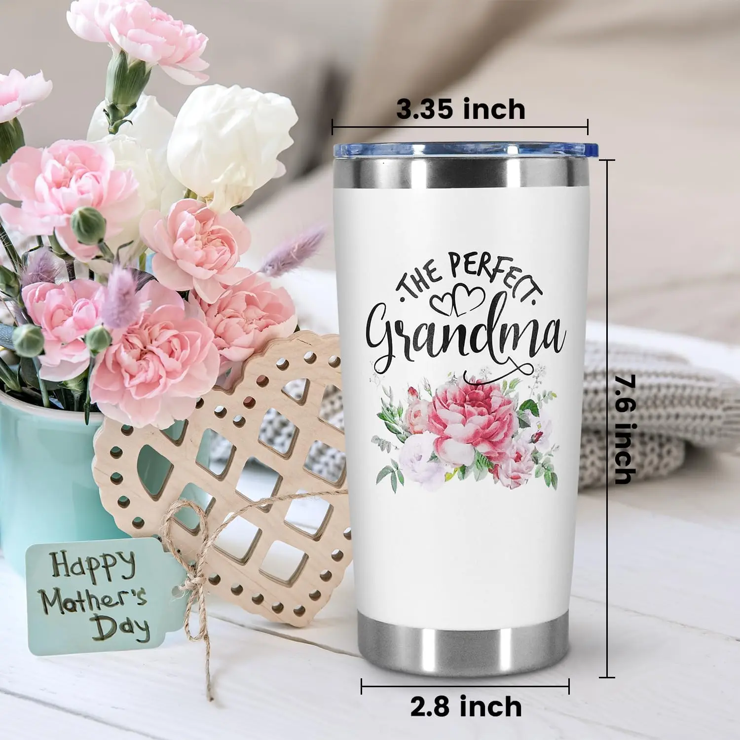 RTS USA Free Shipping 20oz Double Wall Stainless Steel Vacuum Tumbler Colorful Coffee  Mug Special Gift for Mom and Grandma
