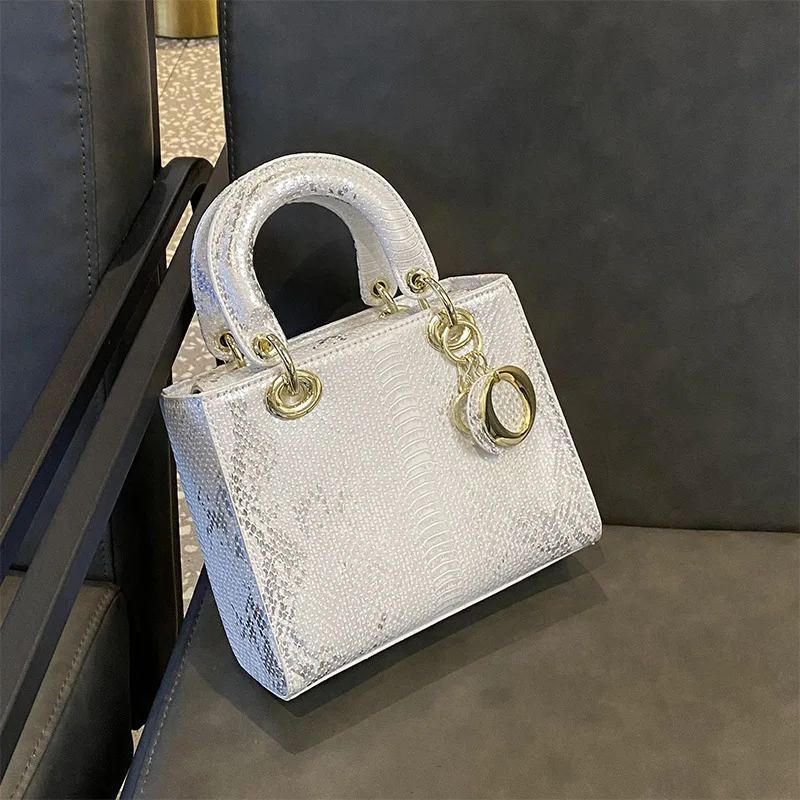 Hot Fashion PU Leather Serpentine Ladies Handbags Brand Design Luxury Single Shoulder Women Bags Hobo Tote Bag