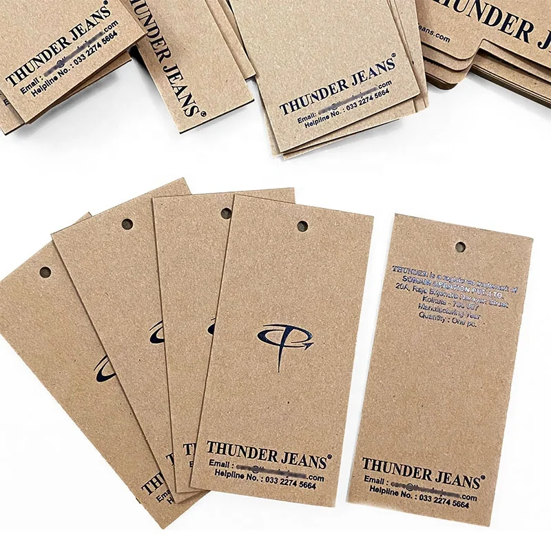 Embossed Etiketter Etiquetas Branded Swing Paper Hang Logo Clothing Tags Custom Tag Hangtag