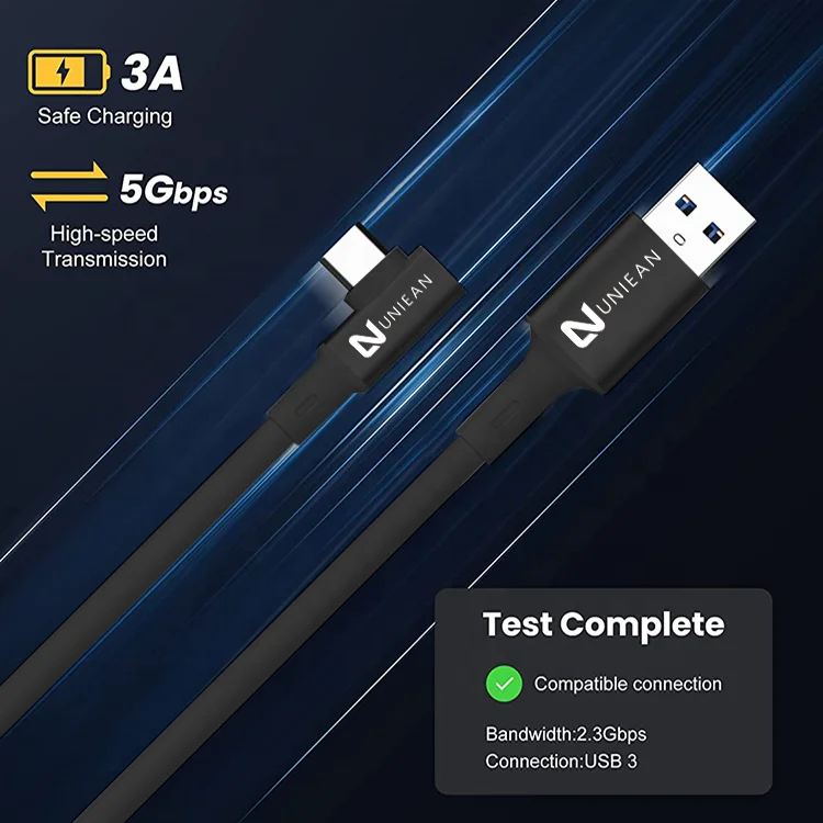 4m 5m 13ft 16ft 90 Degree Angle USB 3.1 Gen1 5Gbps A to Type C Data Transfer for VR 0culus Cable