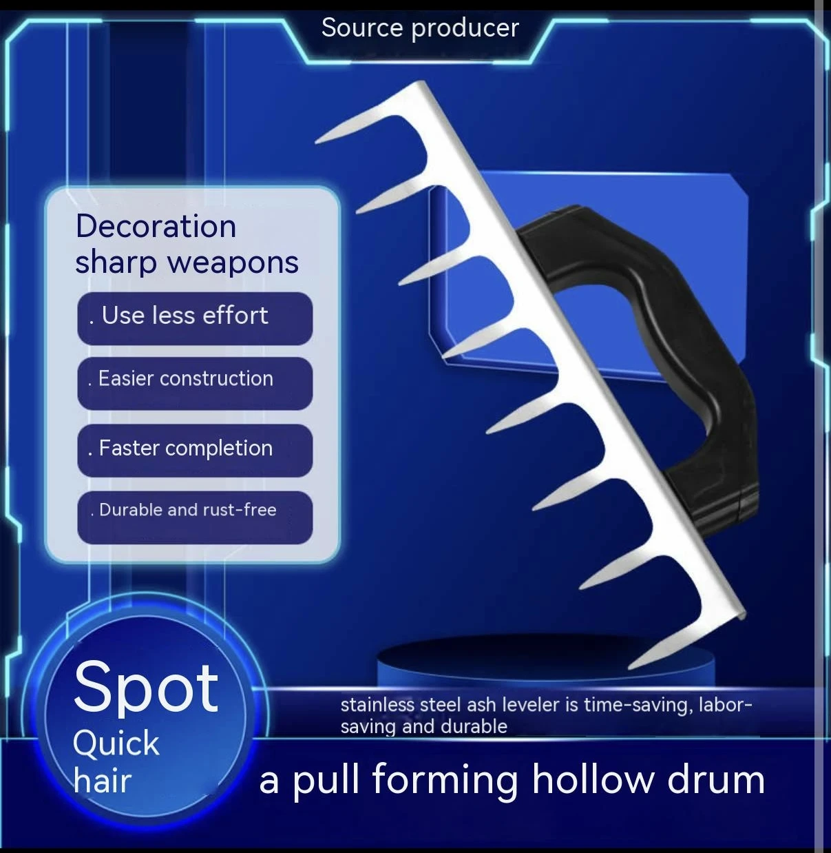 10-Teeth Head level sharp garden rake Leaf Clean Farming Tools