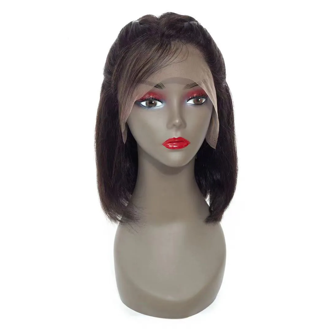 Короткий Боб 150% натуральные человеческие волосы на шнуровке передние парики бразильские волосы парик для женщин 13x4 кружевной передний парик естественного цвета bobo