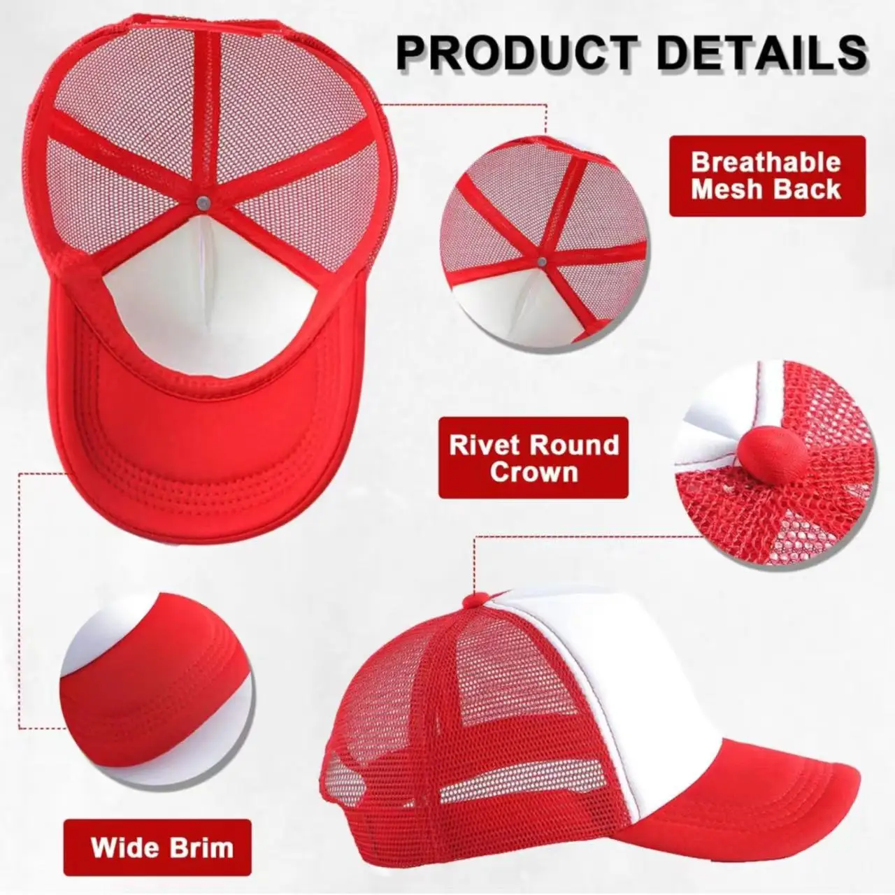 Custom Logo 5 Panel Baseball Snap Back Cap Blank Mesh Cap Trucker Hats Wholesale