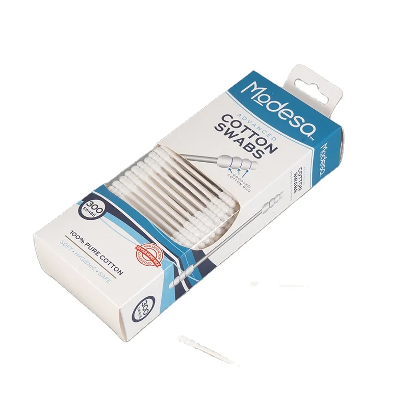 300PCS custom Ear Swabs Double Head Paper Stick Heliciform Cotton Buds in drawer paper box