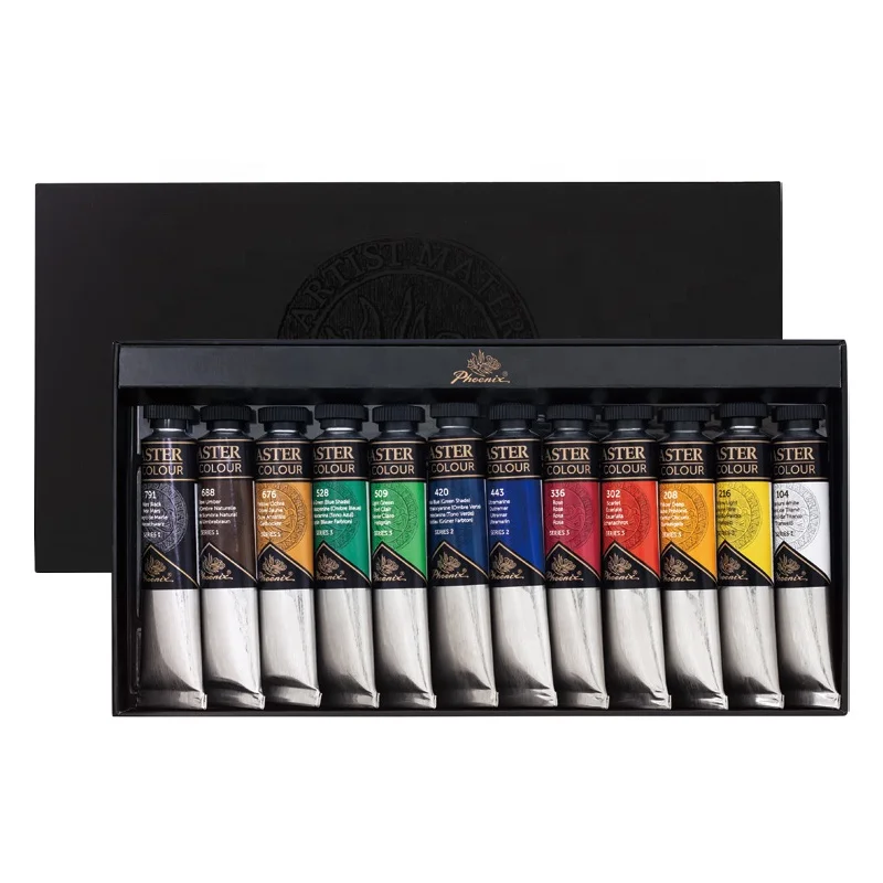 Феникс известный завода по производству Лидер продаж алюминиевая трубка желтый 12 видов цветов художественные масляные краски