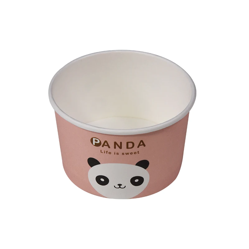 Custom Paper Ice Cream Cups Double PE Paper Ice Cream Cup With Paper Lids