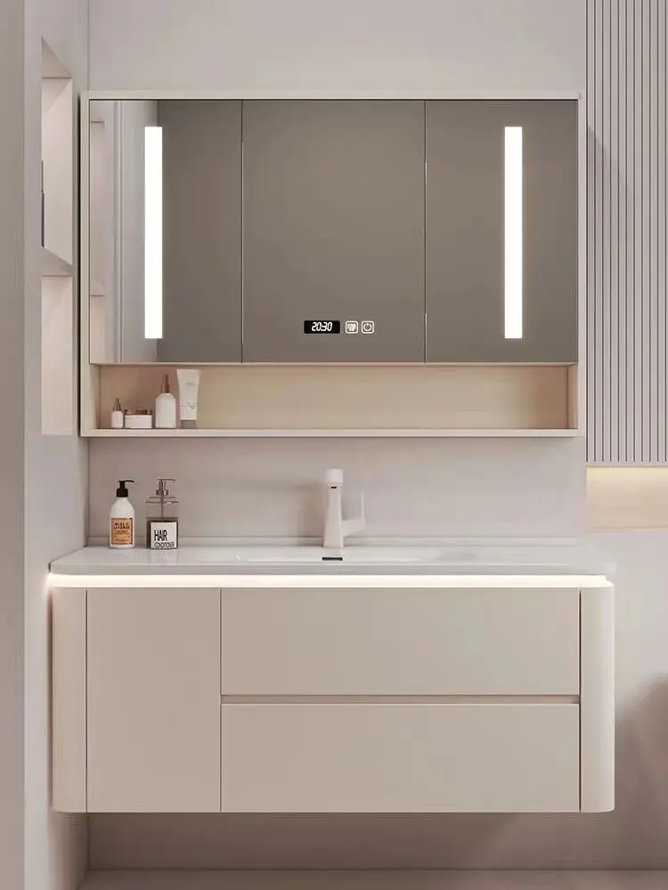 Luxury Bathroom Vanity New Style Floating Wall 1 Sink Hanging 2 Drawers Bathroom Furniture Bathroom Vanity Cabinet