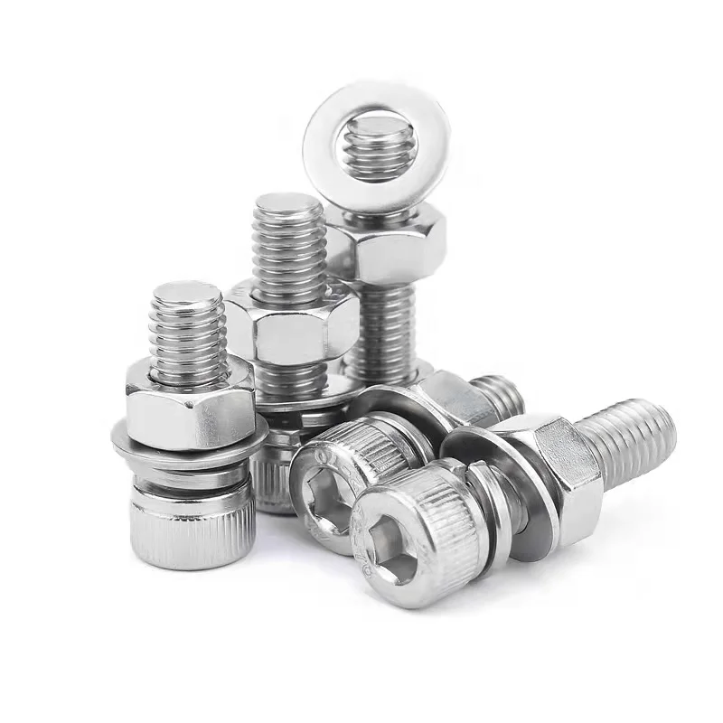 M3M4M5M6M8 12.9 level hexagonal three combination screws self-belt pad bumper pad screw cylindrical bolts